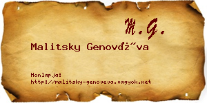 Malitsky Genovéva névjegykártya